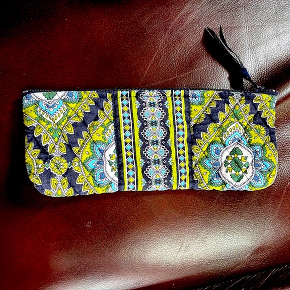Vera Bradley Handbags - Vera Bradley Vintage Pencil Case in Citrus Green Elephant Pattern
